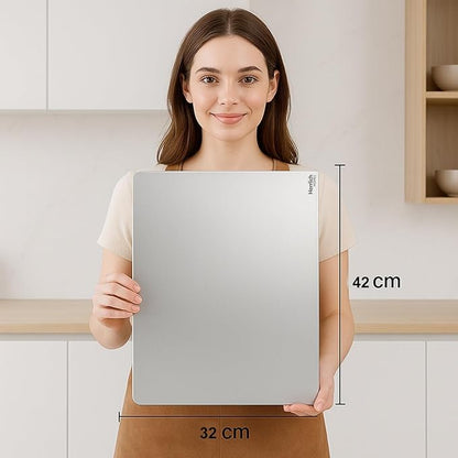 Herrlich Homes 304 Stainless Steel Chopping Board with Lip, Non-Slip, Rust Proof