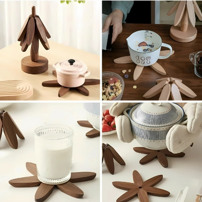 Wooden Trivets for Hot Dishes,Tree Shape Trivet Set