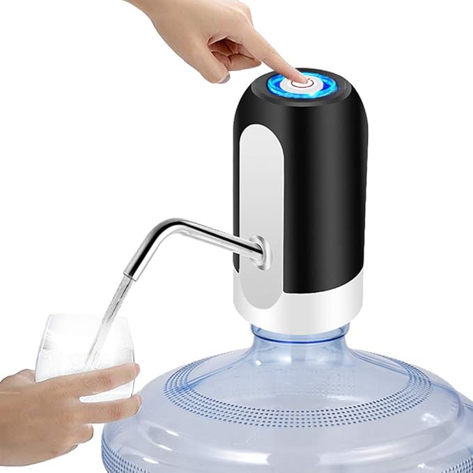 LECIEL USB Rechargeable Stainless-Steel Water Pump Dispenser 5Gallon Black