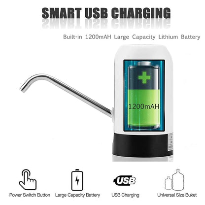 LECIEL USB Rechargeable Stainless-Steel Water Pump Dispenser 5Gallon Black