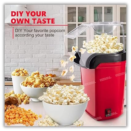 VikriDA 1200W Hot Air Popper Electric Popcorn Maker, Oil-Free, Healthy Snack